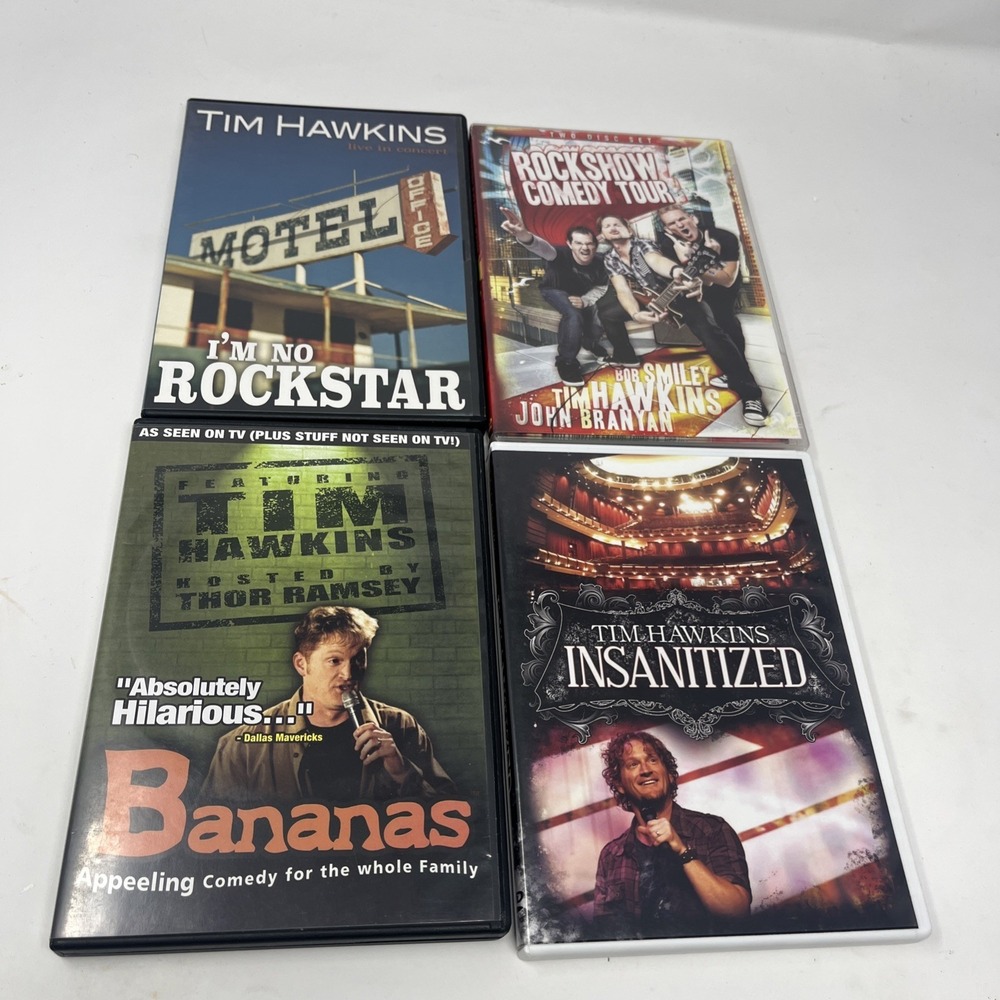 Tim Hawkins Comedy DVD Lot of 4 Stand-Up Insanities I'm‎ No Rockstar Bananas